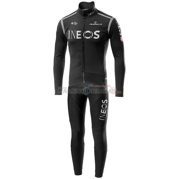 Abbigliamento Ciclismo INEOS Manica Lunga 2020 Nero Grigio